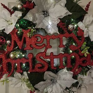 CHRISTMAS wreath, 20" Classical Merry Christmas